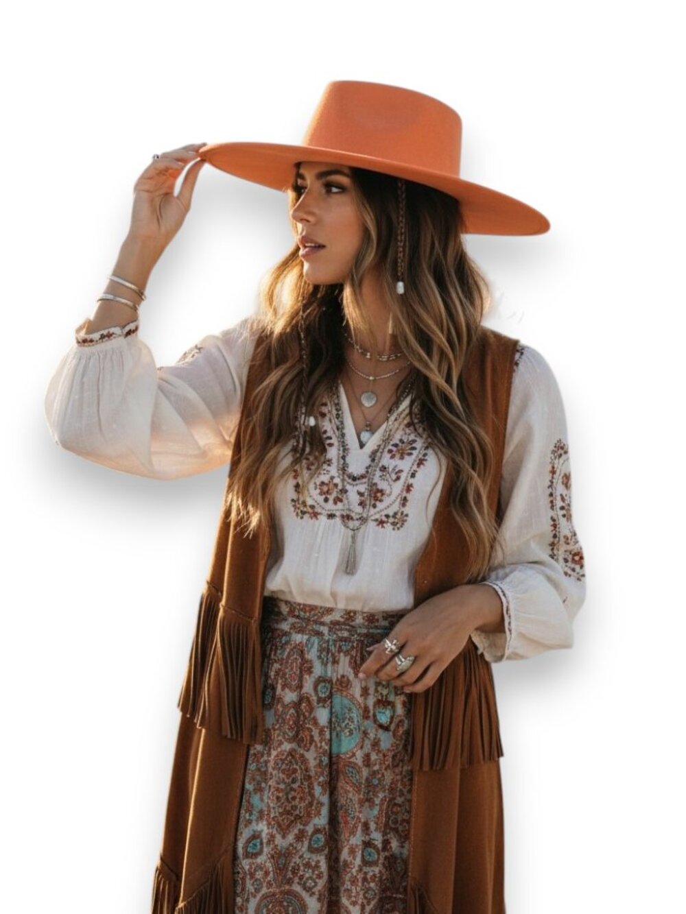 Vibrant Round Crown Wide Brim Fedora - NWT